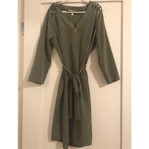 Francesca’s olive green dress